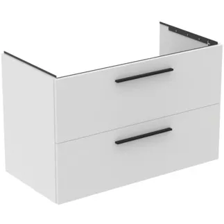 IDEAL STANDARD I.LIFE B - Toaletní stolek 1000x505x630 mm v bílé barvě, 2 zásuvky - SoftClosing, Předmontováno, Dřevo z udržitelných zdrojů #T5276DU - Bílá