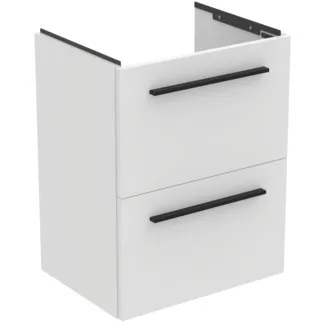 IDEAL STANDARD I.LIFE S - Toaletní stolek 500x375x630 mm v bílé barvě, 2 zásuvky - SoftClosing, Úspora místa, Předmontováno, Dřevo z udržitelných zdrojů #T5291DU - Bílá