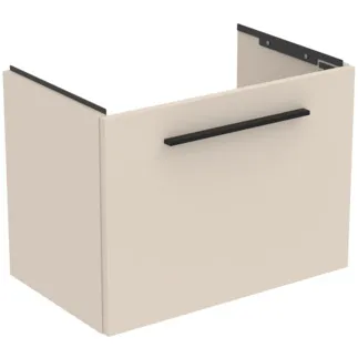 IDEAL STANDARD I.LIFE S - Toaletní stolek 600x375x440 mm v pískově béžové matné barvě, 1 zásuvka - SoftClosing, Úspora místa, Předmontováno, Dřevo z udržitelných zdrojů #T5292NF - Pískově béžová barva