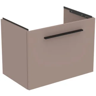 IDEAL STANDARD I.LIFE S - Toaletní stolek 600x375x440 mm v béžové matné barvě, 1 zásuvka - SoftClosing, Úspora místa, Předmontováno, Dřevo z udržitelných zdrojů #T5292NH - Greige