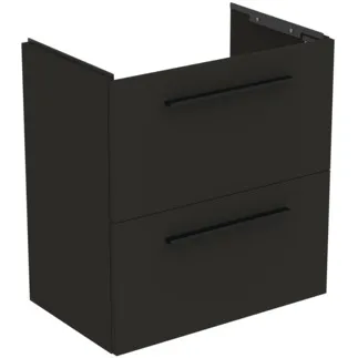 IDEAL STANDARD I.LIFE S - toaletní stolek 600x375x630 mm v karbonově šedé matné barvě, 2 zásuvky - SoftClosing, prostorově úsporný, předem smontovaný, dřevo z udržitelných zdrojů #T5293NV - Carbon grey