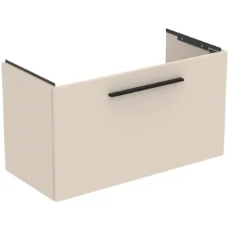 IDEAL STANDARD I.LIFE S - Toaletní stolek 800x375x440 mm v pískově béžové matné barvě, 1 zásuvka - SoftClosing, Předmontováno, Dřevo z udržitelných zdrojů #T5294NF - Pískově béžová barva