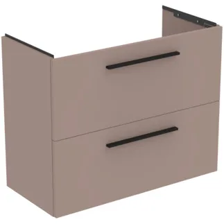 IDEAL STANDARD I.LIFE S - Toaletní stolek 800x375x630 mm v béžové matné barvě, 2 zásuvky - SoftClosing, Předmontováno, Dřevo z udržitelných zdrojů #T5295NH - Greige