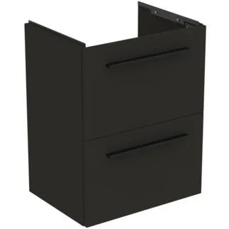 IDEAL STANDARD I.LIFE S - toaletní stolek 500x375x630 mm v karbonově šedé matné barvě, 2 zásuvky - SoftClosing, prostorově úsporný, předem smontovaný, dřevo z udržitelných zdrojů #T5291NV - Carbon grey
