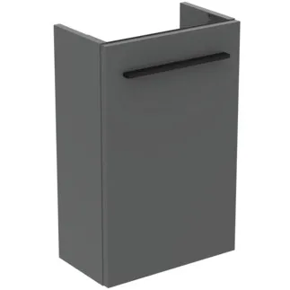 IDEAL STANDARD I.LIFE S - Toaletní stolek 354x202x555 mm v béžové matné barvě, 1 dvířka - SoftClosing, Úspora místa, Předmontováno, Dřevo z udržitelných zdrojů #T5302NG - Quartz šedý