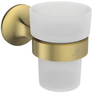 IDEAL STANDARD LDV - Kelímek na zubní kartáčky 76x135x100 mm v barvě broušeného zlata - PVD technologie #T5506A2 - Brushed Gold
