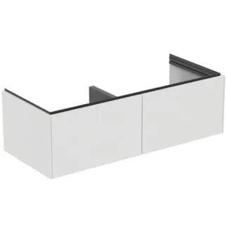 IDEAL STANDARD CONCA - toaletní stolek 1200x505x370 mm v bílém matném laku, 2 zásuvky - bez úchytky, plný výsuv, otevírání push-to-open, SoftClosing, předmontované, dřevo z udržitelných zdrojů #T5516Y1 - Bílý matný
