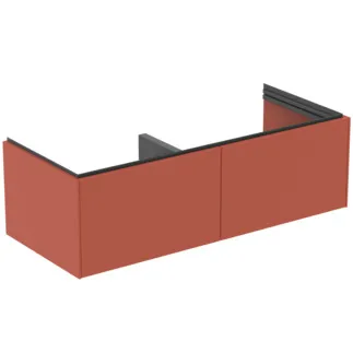 IDEAL STANDARD CONCA - Toaletní stolek 1200x505x370 mm v matném laku Sunset, 2 zásuvky - bez úchytky, plný výsuv, otevírání push-to-open, SoftClosing, předmontované, dřevo z udržitelných zdrojů #T5516Y3 - Sunset matt