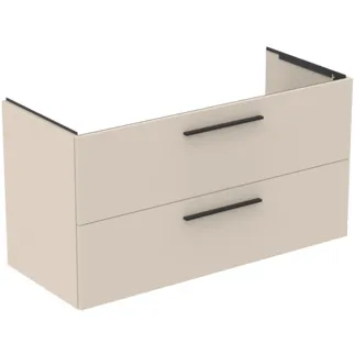 IDEAL STANDARD I.LIFE B - Toaletní stolek 1200x505x630 mm v pískově béžové matné barvě, 2 zásuvky - SoftClosing, Předmontováno, Dřevo z udržitelných zdrojů #T5514NF - Pískově béžová barva
