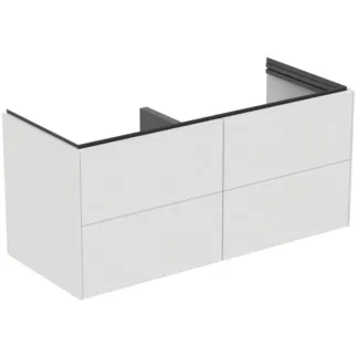 IDEAL STANDARD CONCA - toaletní skříňka 1200x505x550 mm v bílém matném laku, 4 zásuvky - bez úchytky, plný výsuv, otevírání push-to-open, SoftClosing, předem smontovaná, dřevo z udržitelných zdrojů #T5517Y1 - Bílá matná