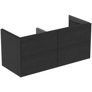 IDEAL STANDARD CONCA - toaletní skříňka 1200x505x550 mm v dubové dýze s fládrováním, 4 zásuvky - bez úchytek, s plným výsuvem, otevírání push-to-open, SoftClosing, předem smontovaná, dřevo z udržitelných zdrojů, pravá dřevěná dýha #T5517Y4 - dub s fládrováním