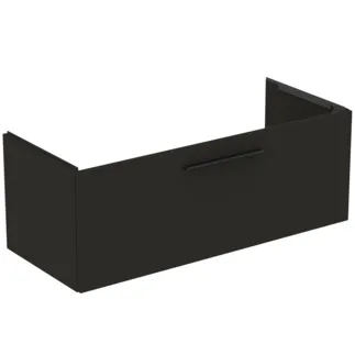 IDEAL STANDARD I.LIFE B - Toaletní stolek 1200x505x440 mm v matné uhlíkové šedi, 1 zásuvka - SoftClosing, Předmontováno, Dřevo z udržitelných zdrojů #T5515NV - Uhlíkově šedá