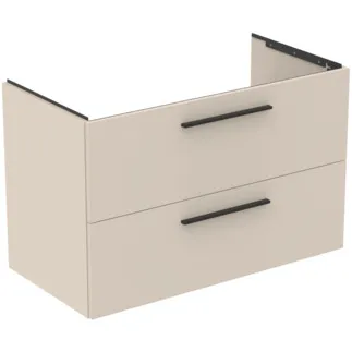 IDEAL STANDARD I.LIFE B - Toaletní stolek 1000x505x630 mm v pískově béžové matné barvě, 2 zásuvky - SoftClosing, Předmontováno, Dřevo z udržitelných zdrojů #T5584NF - Pískově béžová barva