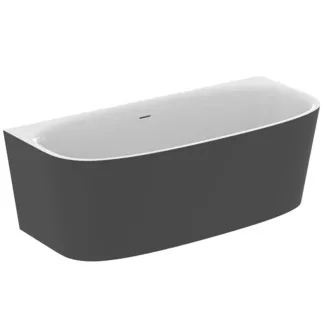 IDEAL STANDARD DEA - Prostorově úsporná vana 1800x805x610 mm v černém saténovém provedení, bez otvoru pro baterii, s přepadem, bez vyskakovacího odpadu - Odolná proti detergentům, odolná proti světlu #T9940V3 - černá