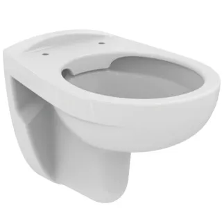 IDEAL STANDARD EUROVIT - Závěsný klozet 355x520x350 mm v bílé lesklé barvě, plné splachování CL1 5,9 - 6 l/min, horizontální odtok - CL1, bez okrajů #K284401 - Bílá (Alpine)