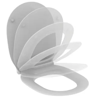 IDEAL STANDARD CONNECT AIR - Sendvičové sedátko 365x445x50 mm v bílém lesku - SoftClosing WC #E036601 - Bílá (Alpine)