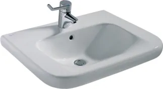 IDEAL STANDARD CONTOUR 21 - Umyvadlo 600x555x175 mm v bílém lesku, 1 otvor pro baterii, s přepadem #S238901 - Bílá (Alpine)