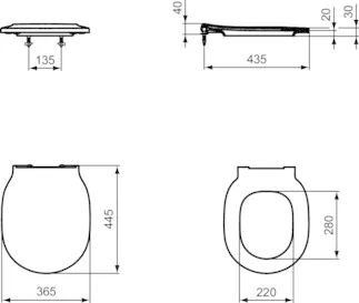 IDEAL STANDARD CONNECT AIR - Wrapover sedátko 365x445x50 mm v bílé lesklé barvě - SoftClosing WC #E036801 - Bílá (Alpine), obrázek 7