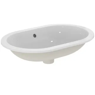 IDEAL STANDARD CONNECT - Vestavné umyvadlo 620x410x175 mm v bílém lesku, bez otvoru pro baterii, s přepadem #E504901 - Bílá (Alpine)