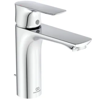 IDEAL STANDARD CONNECT AIR - umyvadlová baterie 48x180x176 mm, svislá vzdálenost od středu výpusti 125 mm, chrom, 5 l/min (3 bary), s výsuvným odpadem - EasyFix, perlátor, technologie click, omezovač průtoku, EPD, FirmaFlow, povrch SmartShine #A7053AA - chrom