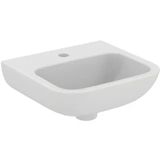 IDEAL STANDARD CONTOUR 21 - Umyvadlo s ručním oplachováním 400x365x177 mm v bílé lesklé barvě, 1 otvor pro baterii, bez přepadu - Prostorově úsporné umyvadlo #S240601 - Bílá (Alpine)