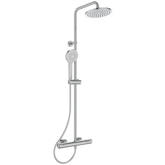 IDEAL STANDARD CERATHERM T50 - Sprchový systém AP 325x493,5x1117 mm v chromu, 12,0 l/min (3 bary) - Termostatická funkce, úspora vody a energie, CoolBody, bezpečnostní zámek #A7225AA - Chrome