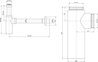 IDEAL STANDARD Lapač zápachu 70x100x162 mm v chromu #E0079AA - Chrome