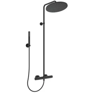 IDEAL STANDARD CERATHERM T25 - Sprchový systém AP 315x542,5x1117 mm v černé barvě, 12,0 l/min (3 bary) - Termostatická funkce, úspora vody a energie, CoolBody, bezpečnostní zámek #BC748XG - Silk Black