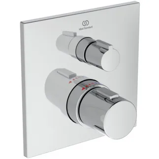 IDEAL STANDARD Ceratherm C100 - sprchová baterie pod omítku 2 163x105x163 mm v chromu, nutná sada 1 (A1000), 30 l/min (3 bary) - termostatická funkce, úspora vody a energie, WRAS, bezpečnostní zámek, povrch SmartShine. UPOZORNĚNÍ: Tento výrobek se přestane vyrábět a nahradí jej výrobek A8586AA. Chrom #A6956AA