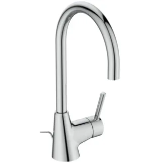 IDEAL STANDARD CERALINE - Umyvadlová baterie 120x216x323 mm, svislá vzdálenost od středu výpusti 160 mm, chrom, 3,8 l/min (3 bary), s výsuvným odpadem - EasyFix, perlátor, skrytý perlátor, EPD, povrch SmartShine #BC195AA - chrom