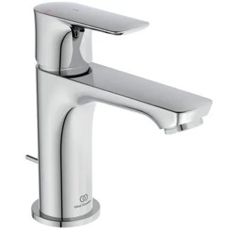 IDEAL STANDARD CONNECT AIR - umyvadlová baterie 48x160x146 mm, svislá vzdálenost od středu výpusti 107 mm, chrom, 5 l/min (3 bar), s výsuvným odpadem - EasyFix, perlátor, BlueStart, omezovač průtoku, EPD, povrch SmartShine #A7008AA - chrom