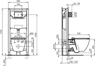 IS předstěnový prvek ProSys 120M pro závěsné WC #R009467, obrázek 7