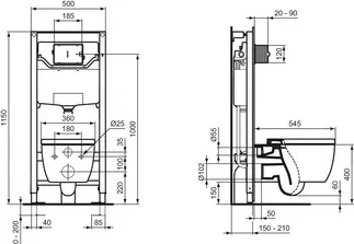 IS předstěnový prvek ProSys 120M pro závěsné WC #R009467, obrázek 9