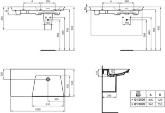 IDEAL STANDARD LDV - Nábytkové umyvadlo 1060x535x145 mm v bílé barvě, bez otvoru pro baterii, s přepadem - IdealPlus #E2704MA - Bílá (Alpine) s Ideal Plus, obrázek 5