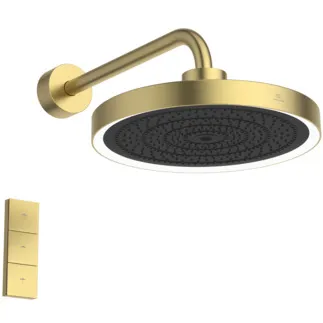 IDEAL STANDARD IDEALRAIN SOLOS - Sprchová hlavice 330x577x239 mm v provedení kartáčované zlato, 12 l/min (3 bary) - Variabilní režimy proudu, WRAS, PVD technologie #A7890A2 - Brushed Gold