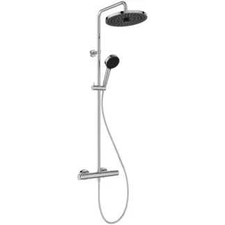 IDEAL STANDARD Ceratherm T25+ - Sprchový systém AP 315x531,5x1117 mm v chromu, 8,0 l/min (3 bary) - Termostatická funkce, úspora vody a energie, CoolBody, bezpečnostní zámek #A7212AA - Chrome