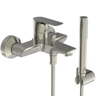 IDEAL STANDARD CONNECT AIR - Vanová sprchová baterie 220x193x121 mm, svislá vzdálenost od středové výpusti 174 mm, stříbrná bouře, 20 l/min (3 bar) - technologie Click, EPD, FirmaFlow, PVD technologie #A7056GN - Nerezová ocel
