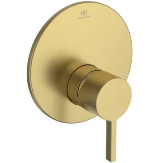 IDEAL STANDARD JOY - Sprchová baterie pod omítku 2 163x95x195 mm v barvě kartáčovaného zlata, nutná sada 1 (A1000), 23 l/min (3 bar) - technologie Click, EPD, PVD. UPOZORNĚNÍ: Tento výrobek se přestane vyrábět a nahradí jej výrobek A8725A2. Kartáčované zlato #A7382A2