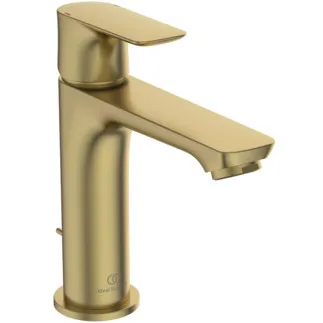 IDEAL STANDARD CONNECT AIR - umyvadlová baterie 48x178x170 mm, svislá vzdálenost od středu výpusti 125 mm, broušené zlato, 5 l/min (3 bar), s výsuvným odpadem - EasyFix, perlátor, omezovač průtoku, EPD, PVD technologie #A7012A2 - Brushed Gold