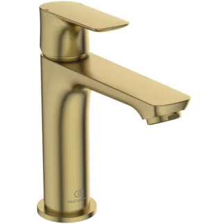 IDEAL STANDARD CONNECT AIR - umyvadlová baterie 48x160,5x170 mm, svislá vzdálenost od středu výpusti 125 mm, broušené zlato, 5 l/min (3 bar), bez výsuvného odpadu - EasyFix, perlátor, omezovač průtoku, EPD, PVD technologie #A7015A2 - Brushed Gold