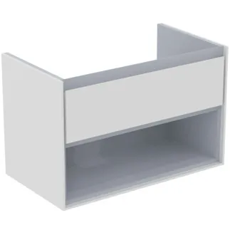 IDEAL STANDARD C.AIR - toaletní skříňka 800x440x517 mm, bílá lesklá / světle šedá matná, 1 zásuvka - SoftClosing, předmontovaná #E0827KN - bílá lesklá / světle šedá matná