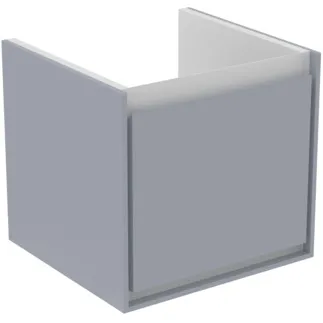 IDEAL STANDARD C.AIR - Vanity unit 430x402x400 mm ve světle šedé lesklé / bílé matné barvě, 1 zásuvka - SoftClosing, předem smontovaná #E0842EQ - Světle šedá lesklá / bílá matná