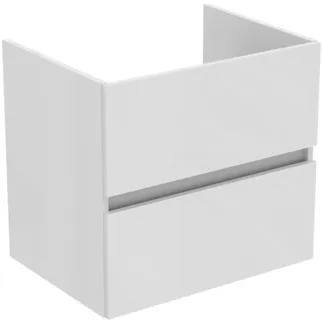 IDEAL STANDARD EUROVIT+ - toaletní stolek 600x440x550 mm v bílé barvě, 2 zásuvky - bezúchytkový, SoftClosing, předmontovaný, dřevo z udržitelných zdrojů #R0259WG - bílý lak s vysokým leskem