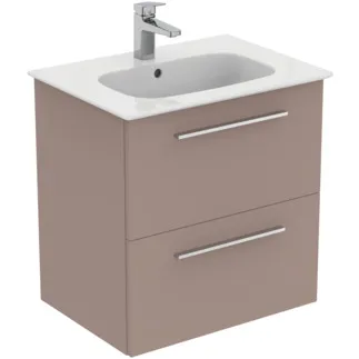 IDEAL STANDARD I.LIFE A - Toaletní stolek 640x460x645 mm v béžové matné barvě, 2 zásuvky - SoftClosing, Předmontováno, Dřevo z udržitelných zdrojů #K8741NH - Greige