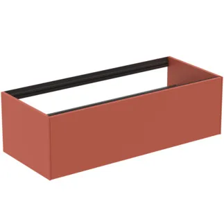 IDEAL STANDARD CONCA - Toaletní stolek 1200x505x360 mm v matném laku Sunset, 1 zásuvka - bez úchytky, plný výsuv, otevírání push-to-open, SoftClosing, předem smontovaný, dřevo z udržitelných zdrojů #T3933Y3 - Sunset matt
