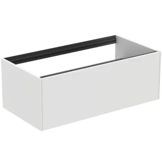 IDEAL STANDARD CONCA - Toaletní stolek 1000x505x360 mm v bílém matném laku, 1 zásuvka - bez úchytky, plný výsuv, otevírání push-to-open, SoftClosing, předmontovaný, dřevo z udržitelných zdrojů #T3988Y1 - Bílý matný