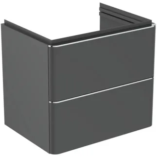 IDEAL STANDARD ADAPTO / STRADA II - Toaletní stolek 570x417x490 mm v antracitově matném laku, 2 zásuvky - Push-to-open, SoftClosing, Předmontováno, Dřevo z trvale udržitelných zdrojů #T4300Y2 - Antracitově matné