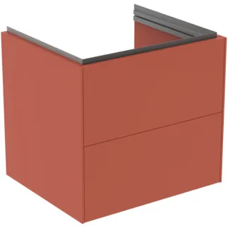 IDEAL STANDARD CONCA - Toaletní stolek 600x505x550 mm v matném laku Sunset, 2 zásuvky - bez úchytky, plný výsuv, otevírání push-to-open, SoftClosing, předmontované, dřevo z udržitelných zdrojů #T4573Y3 - Sunset matt