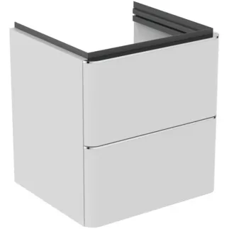 IDEAL STANDARD ADAPTO / STRADA II - Toaletní stolek 470x417x490 mm v bílé barvě, 2 zásuvky - SoftClosing, Předmontováno, Dřevo z udržitelných zdrojů #T4299WG - Bílý lak s vysokým leskem