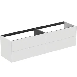 IDEAL STANDARD CONCA - toaletní skříňka 1985x505x540 mm v bílém matném laku, 4 zásuvky - bez úchytky, plný výsuv, otevírání push-to-open, SoftClosing, předem smontované, dřevo z udržitelných zdrojů #T3993Y1 - Bílý matný